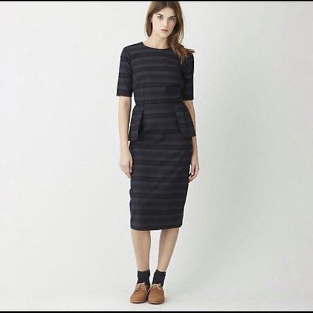Steven Alan Selena short sleeve‎ midi dress cotton peplum